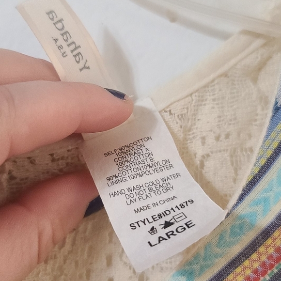 Yahada Pink/Coral Lace Dress|Women's Size Large - Picture 3 of 8